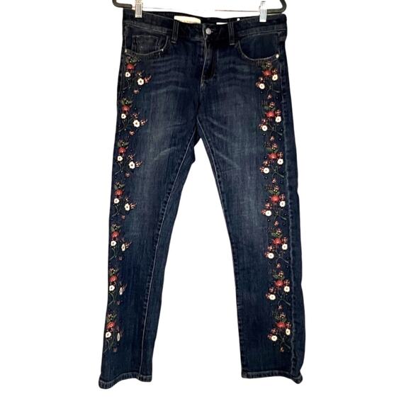 Pilcro and The Letterpress Hyphen Jeans 28 Floral Embroidered Beaded - Picture 2 of 3